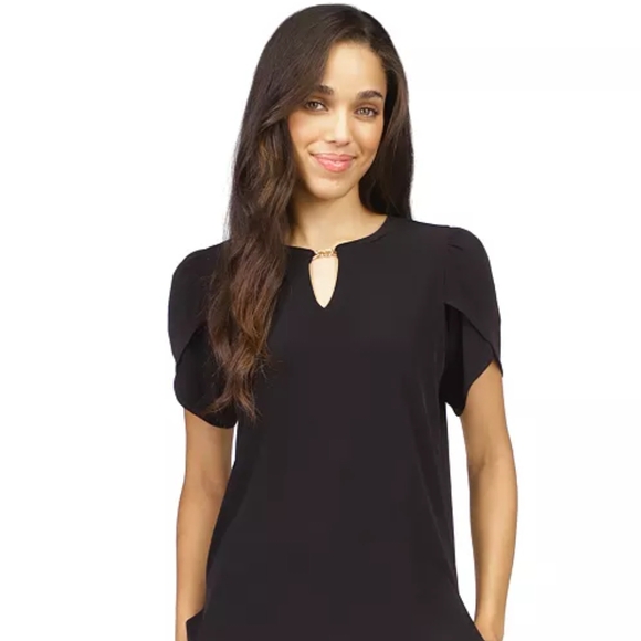 Michael Kors Tops - NWOT Michael Kors Black Puff Sleeve Blouse with Petal Sleeves